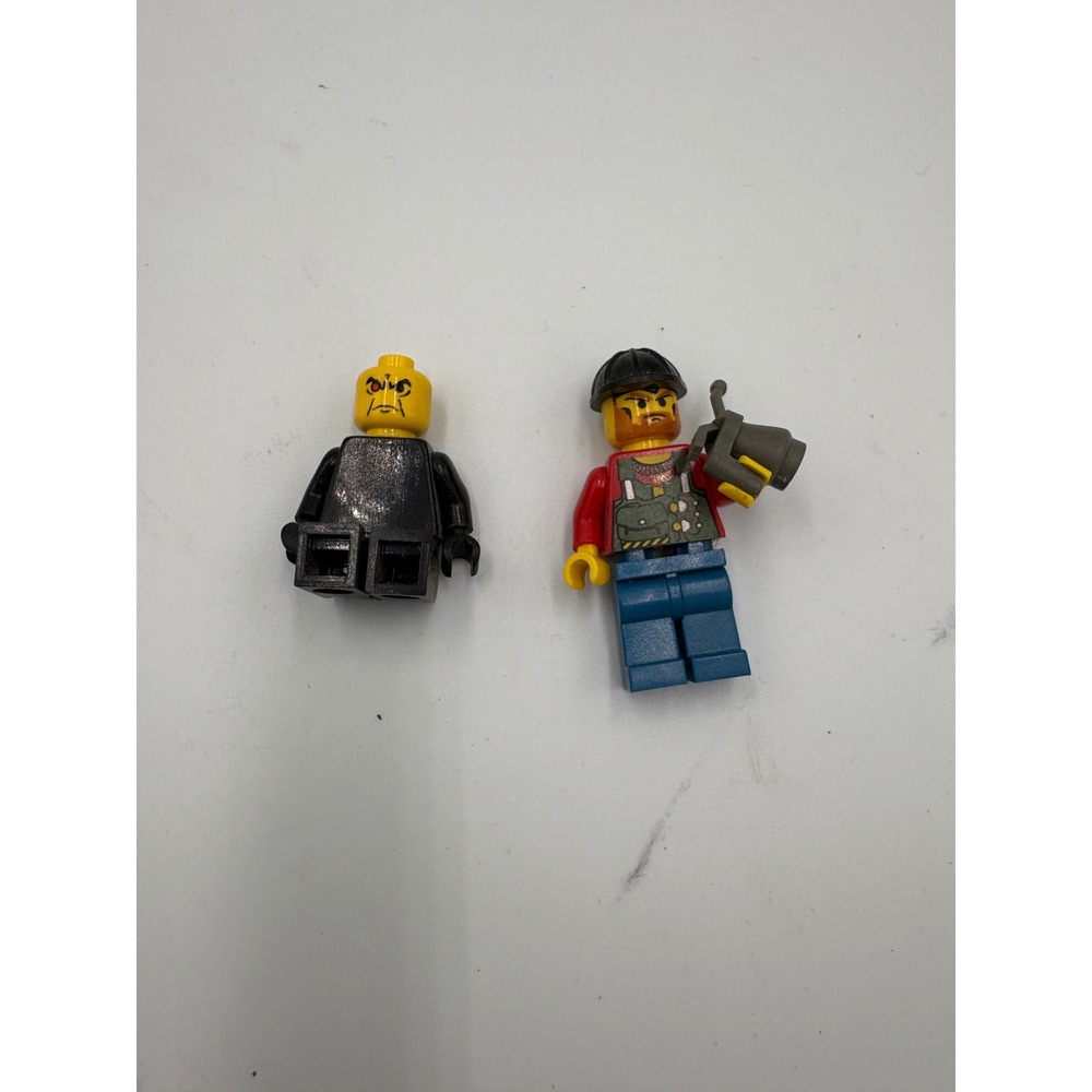 Lego Minifigure Lot‎ Construction Worker with Megaphone and Black Suit Villain